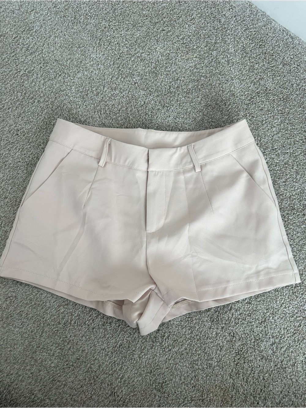 SHEIN Cream High-Waist Tailored Shorts